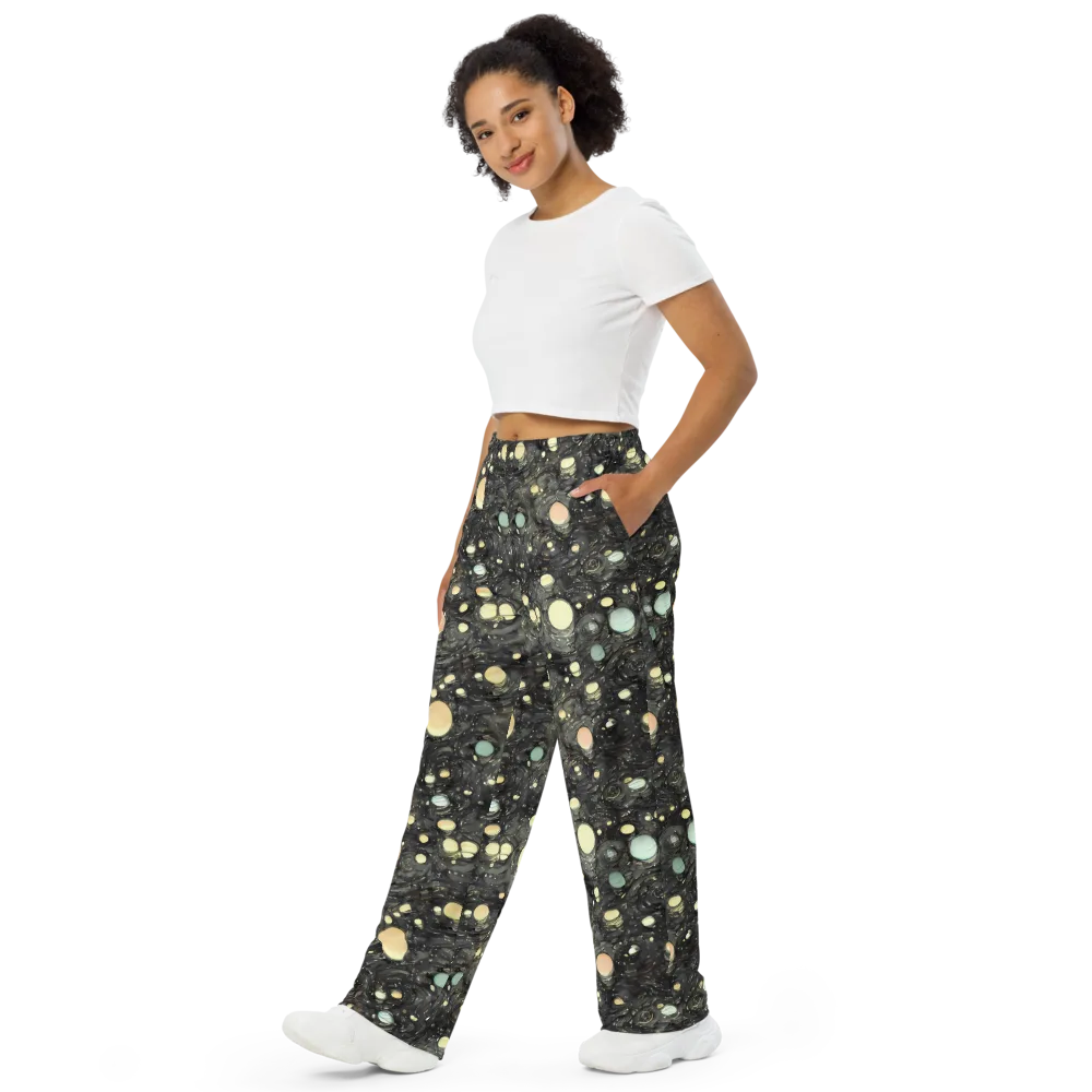 Planetary Ink on Wide-Leg Pants — Left Front