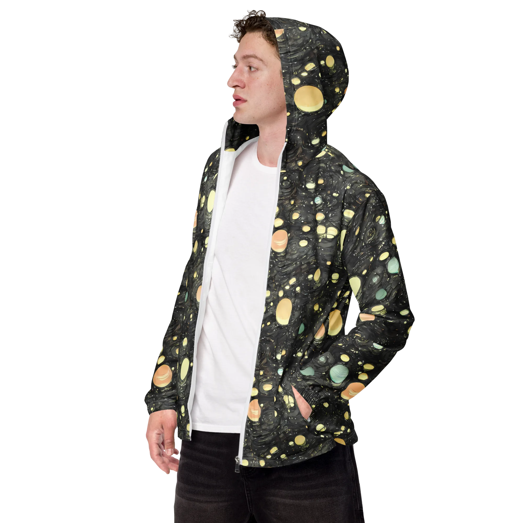 Planetary Ink on Men's Windbreaker — Left Front