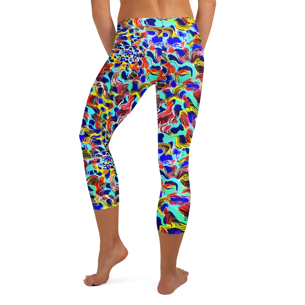 Chromatic Roar on Capri Leggings — Back