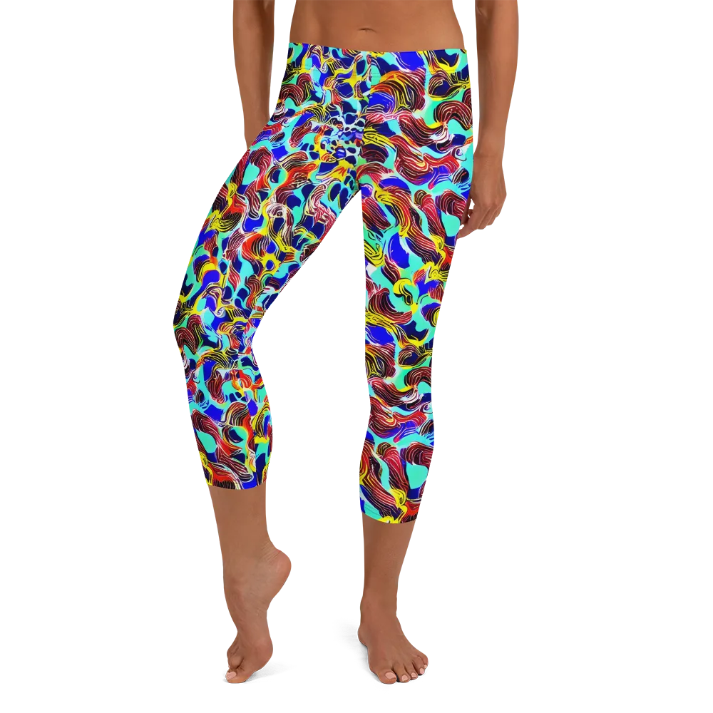 Chromatic Roar on Capri Leggings — Front