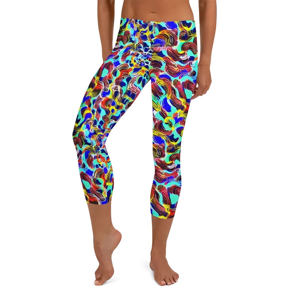 Chromatic Roar on Capri Leggings — Front