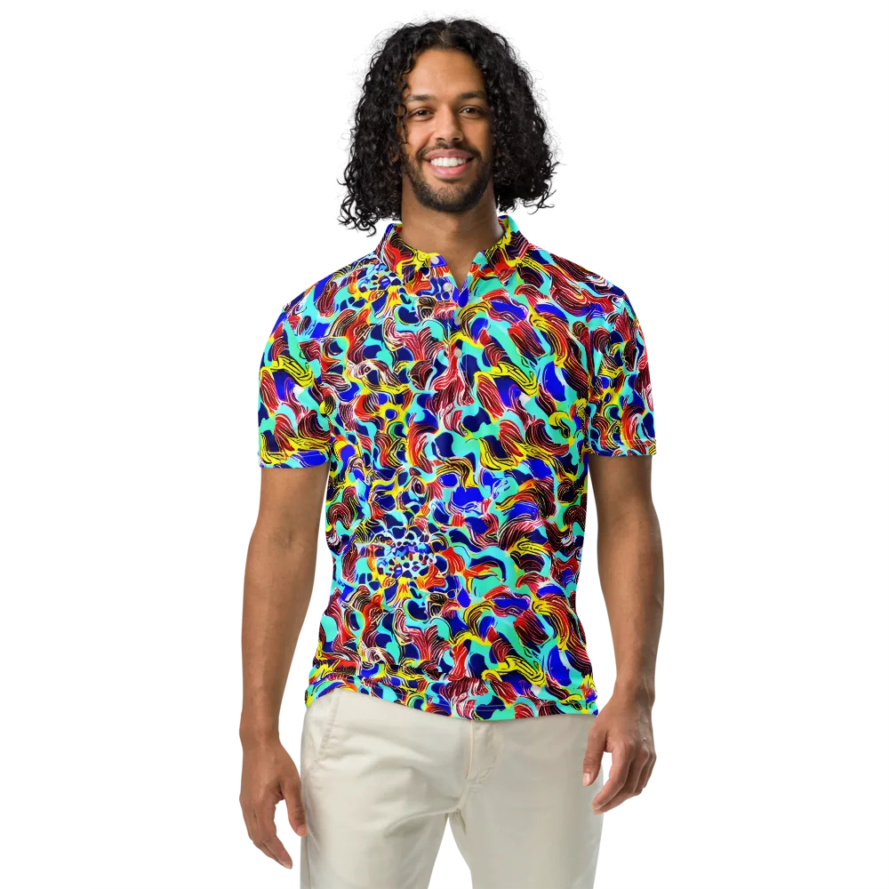 Chromatic Roar on Men's Slim Fit Polo Shirt — Front