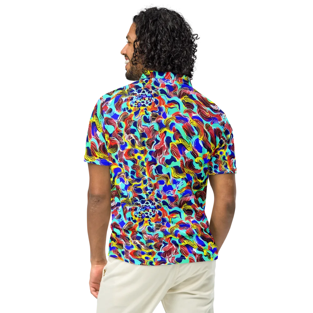Chromatic Roar on Men's Slim Fit Polo Shirt — Back