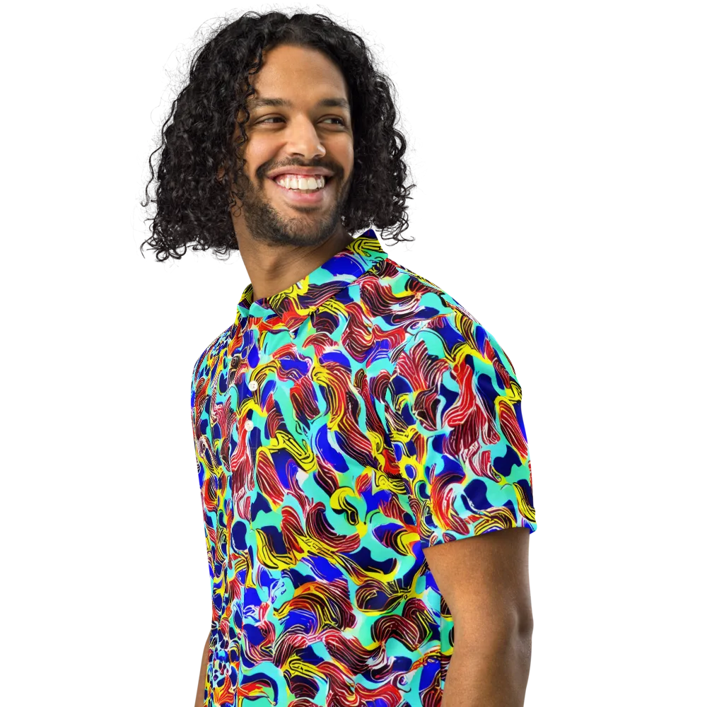 Chromatic Roar on Men's Slim Fit Polo Shirt — Left Front