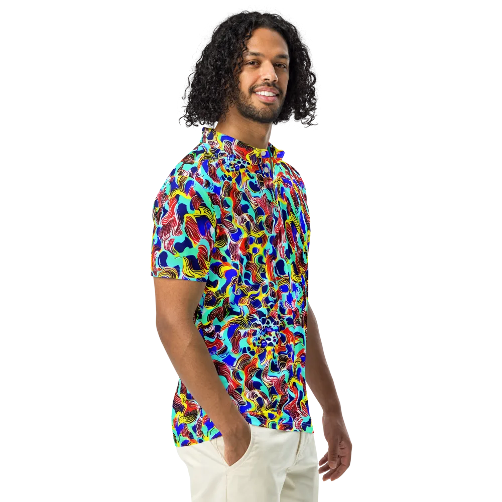 Chromatic Roar on Men's Slim Fit Polo Shirt — Right Front
