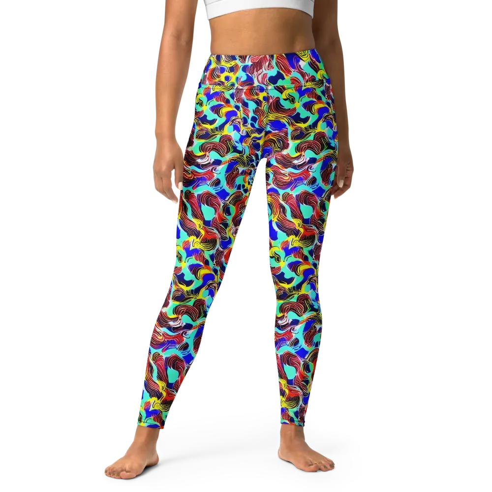 Chromatic Roar on Yoga Leggings — Front