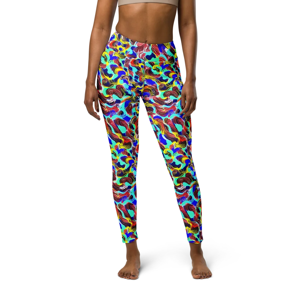 Chromatic Roar on Yoga Leggings — Front