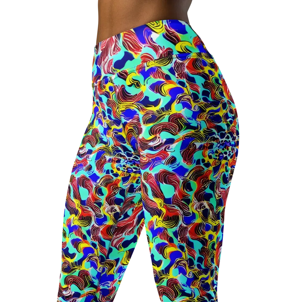Chromatic Roar on Yoga Leggings — Left Front