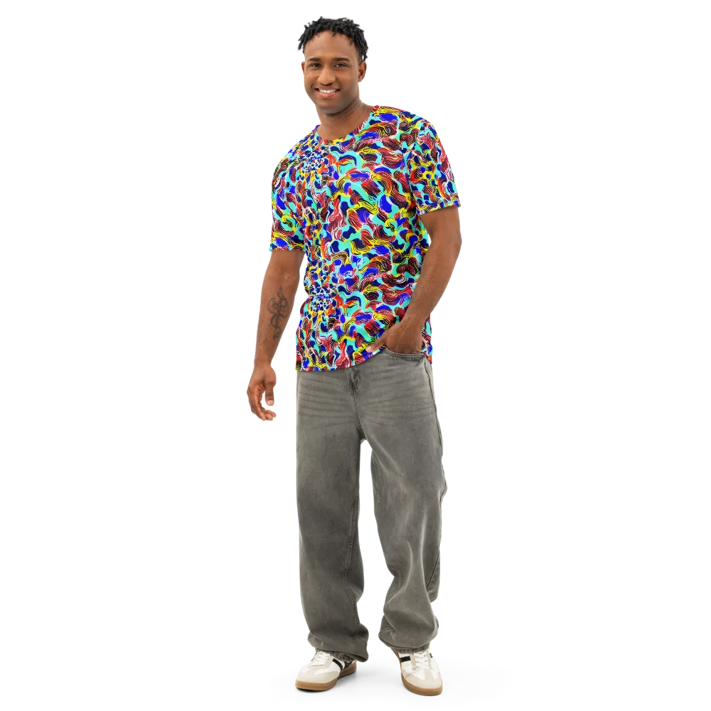 Chromatic Roar on Men's Cotton Crew Neck T-Shirt — Front