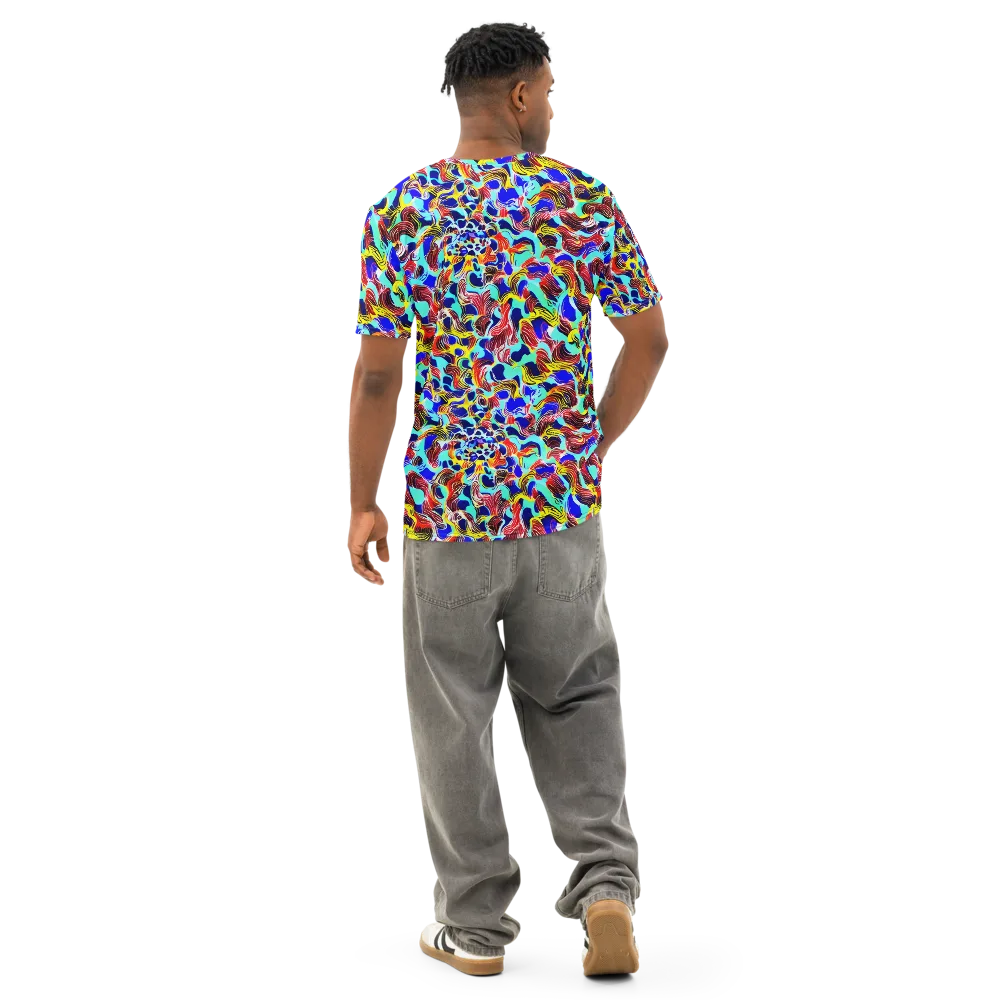 Chromatic Roar on Men's Cotton Crew Neck T-Shirt — Back
