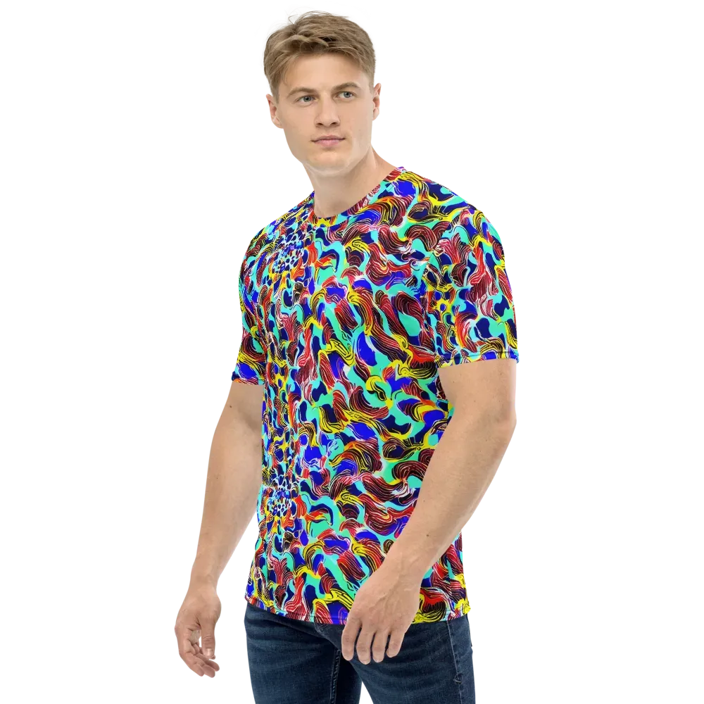 Chromatic Roar on Men's Crew Neck T-Shirt — Left