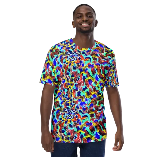 Chromatic Roar on a Men's Crew Neck T-Shirt