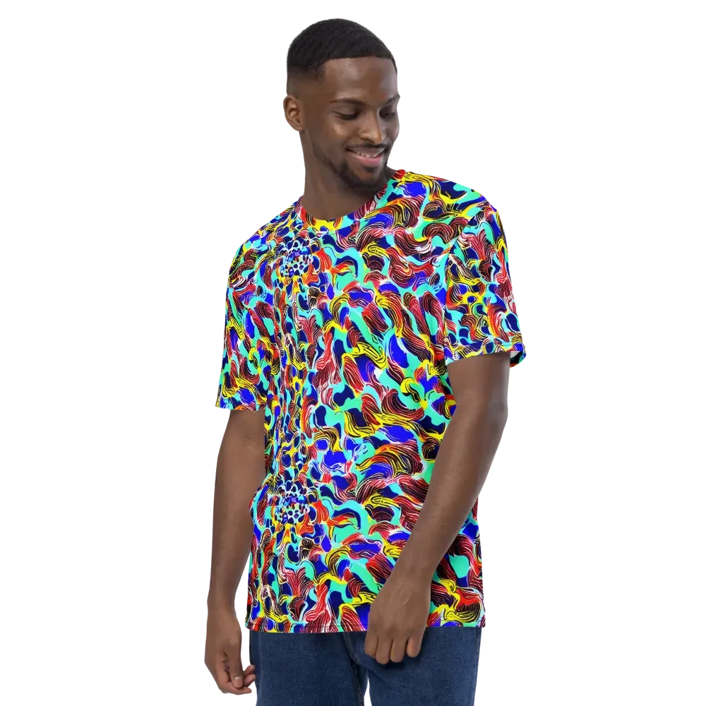 Chromatic Roar on Men's Crew Neck T-Shirt — Left