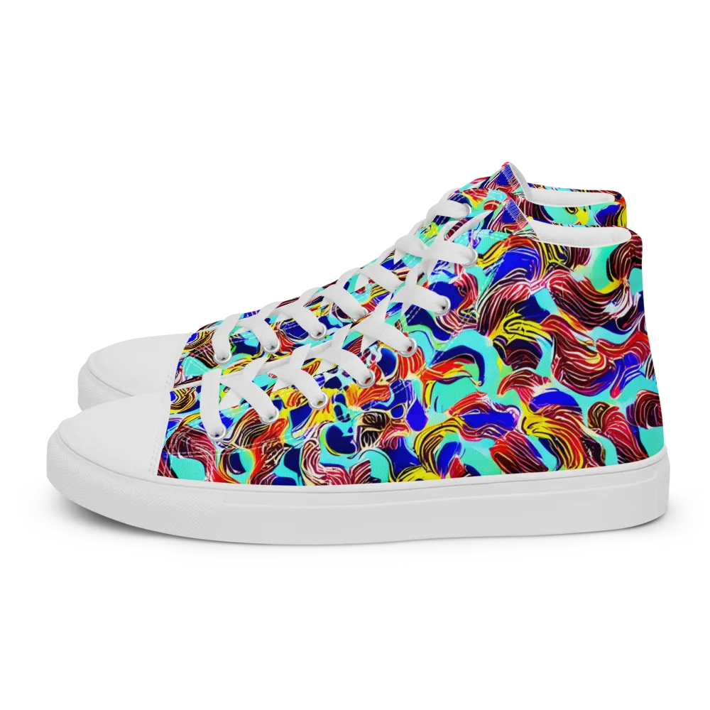 Chromatic Roar on Men's High Top Canvas Shoes — Left