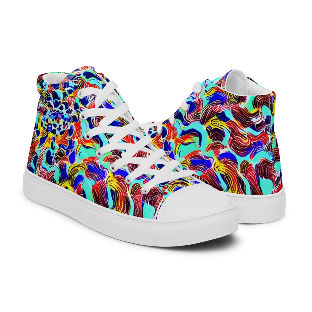 Chromatic Roar on Men's High Top Canvas Shoes — Right