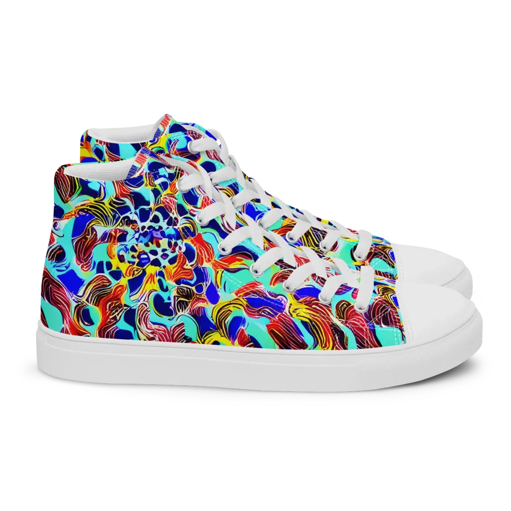 Chromatic Roar on Women's High Top Canvas Shoes — Right