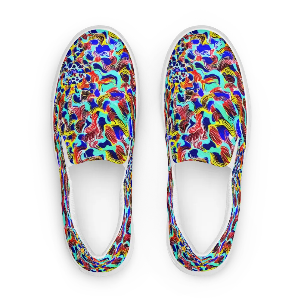 Chromatic Roar on Men's Slip-On Canvas Shoes — Front