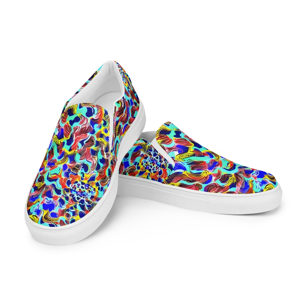 Chromatic Roar on Men's Slip-On Canvas Shoes — Left Front