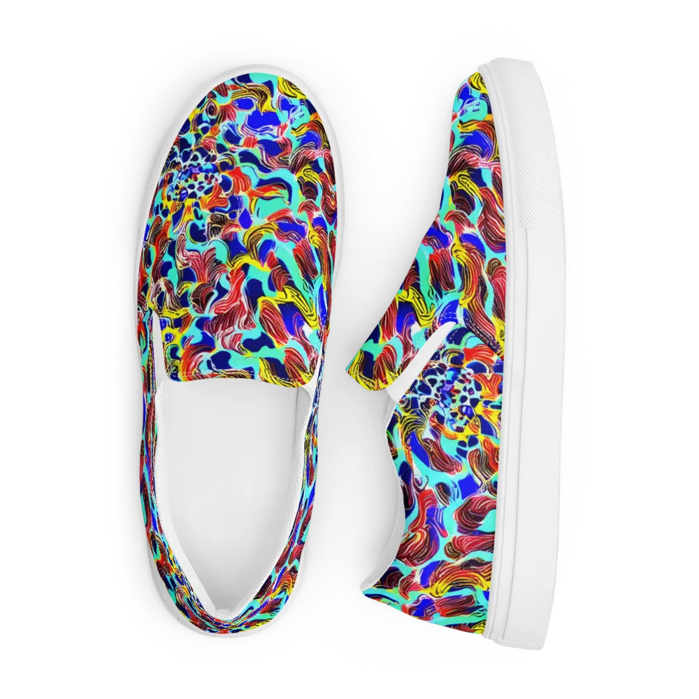 Chromatic Roar on Men's Slip-On Canvas Shoes — Front