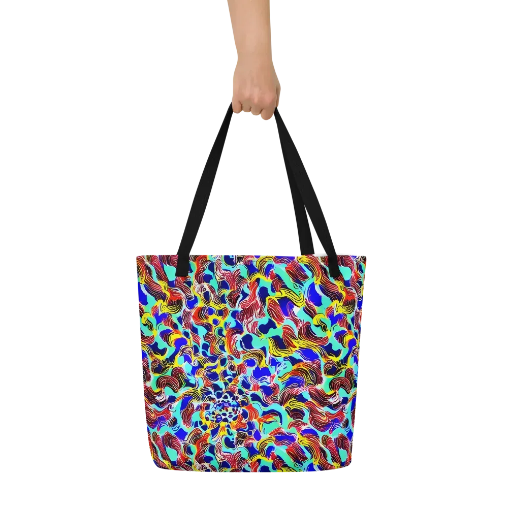 Chromatic Roar on Large Tote Bag W/ Pocket — Front