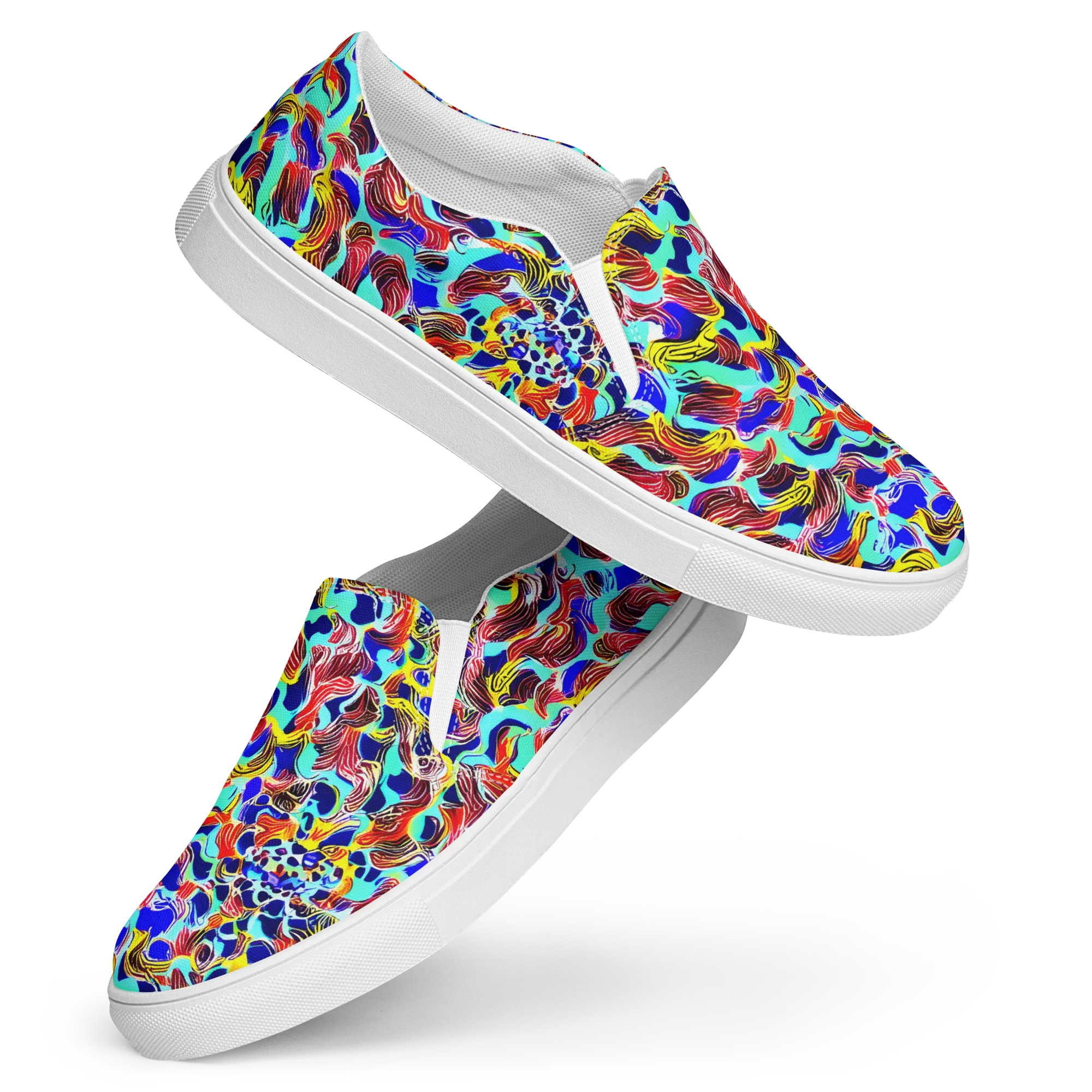 Chromatic Roar on Women's Slip-On Canvas Shoes — Front