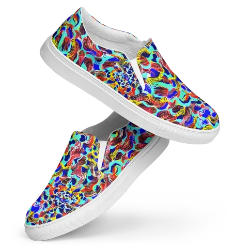 Chromatic Roar on a Women's Slip-On Canvas Shoes