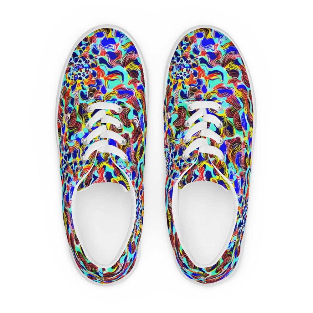 Chromatic Roar on Men's Lace-Up Canvas Shoes — Front
