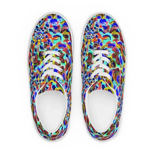 Chromatic Roar on a Men's Lace-Up Canvas Shoes