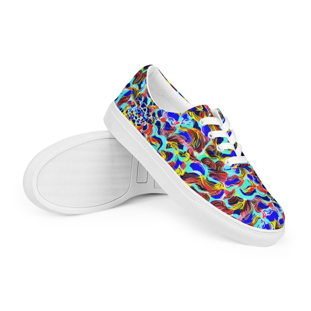 Chromatic Roar on Men's Lace-Up Canvas Shoes — Right Front