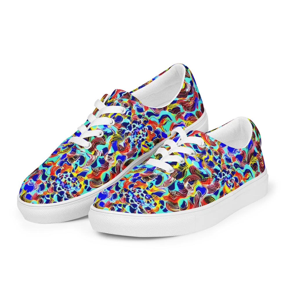 Chromatic Roar on Men's Lace-Up Canvas Shoes — Left Front