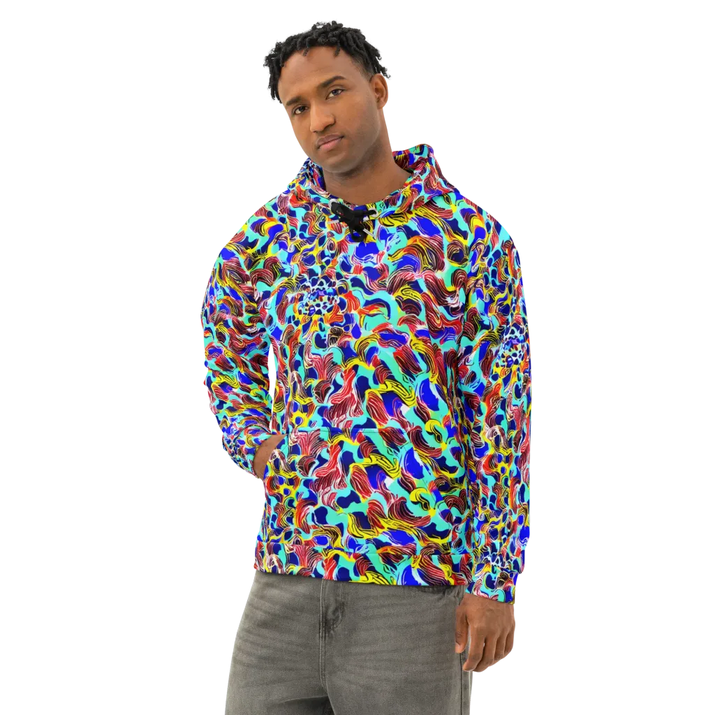 Chromatic Roar on Cotton Hoodie — Left Front