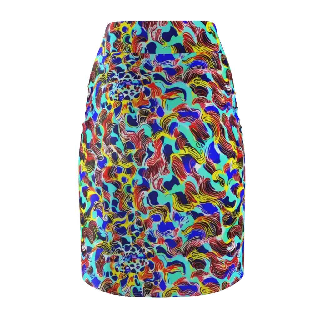 Chromatic Roar on Pencil Skirt — Back