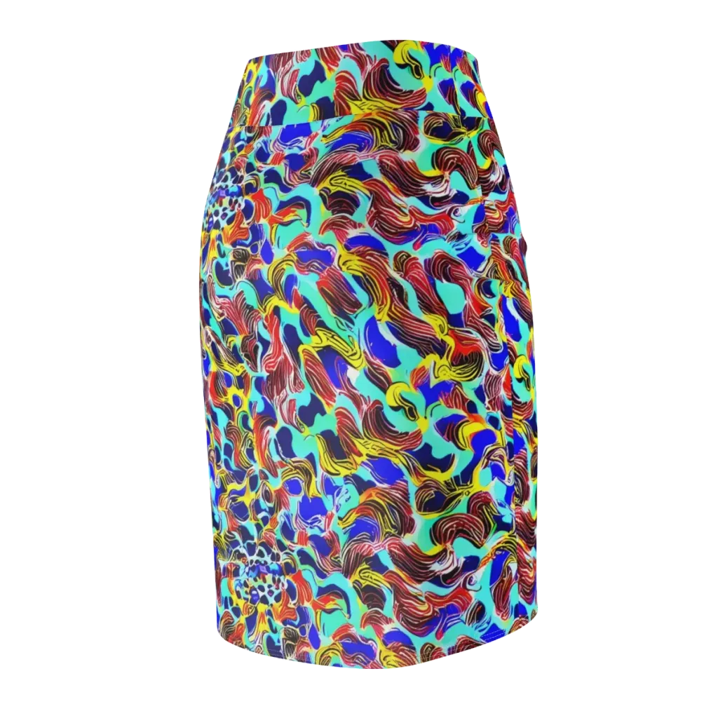 Chromatic Roar on Pencil Skirt — Back Side