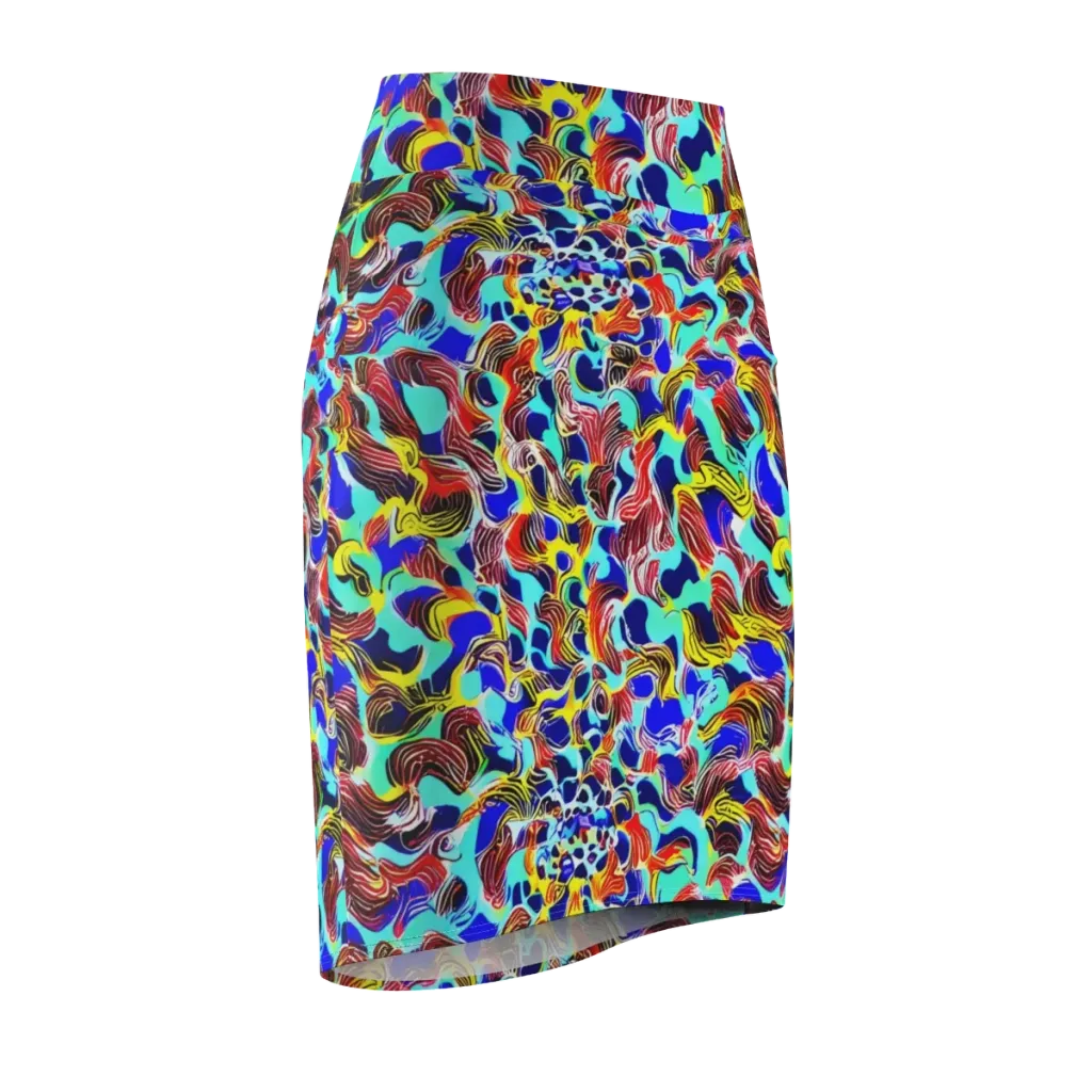 Chromatic Roar on Pencil Skirt — Front Side