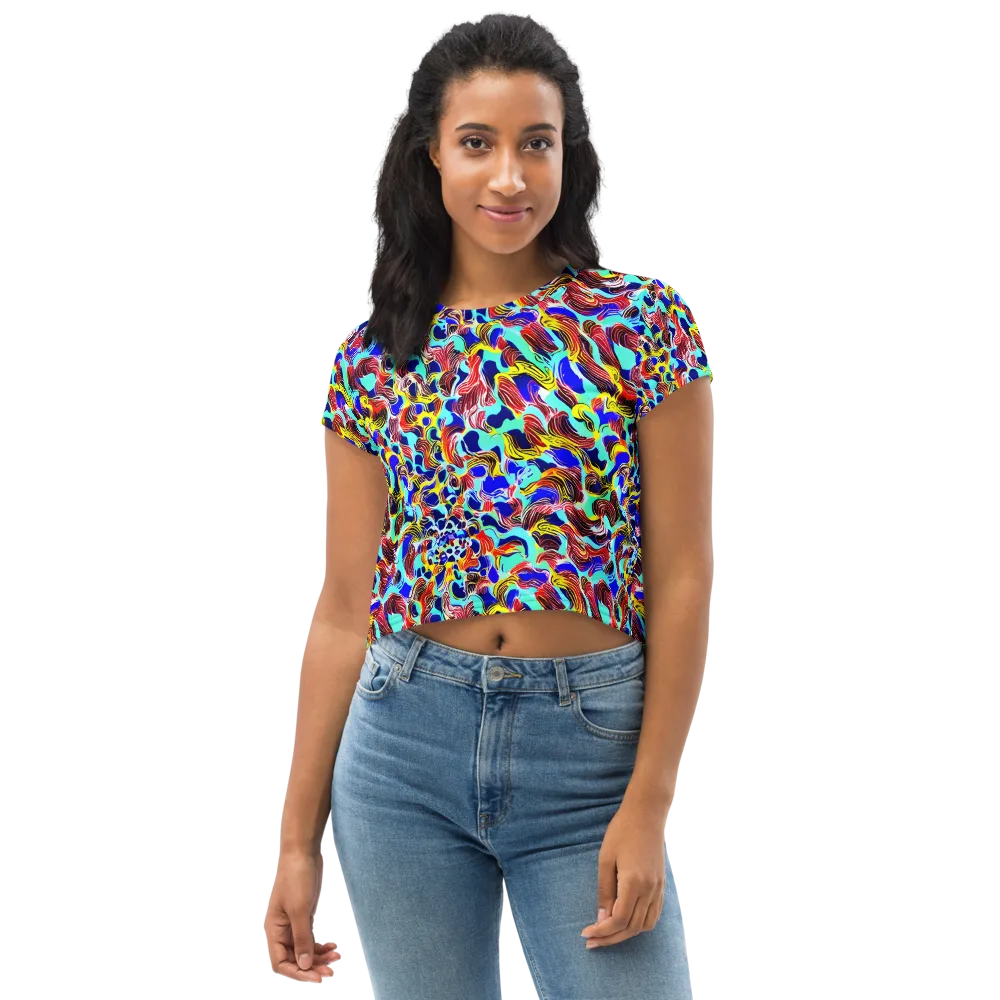 Chromatic Roar on Crop Tee — Front