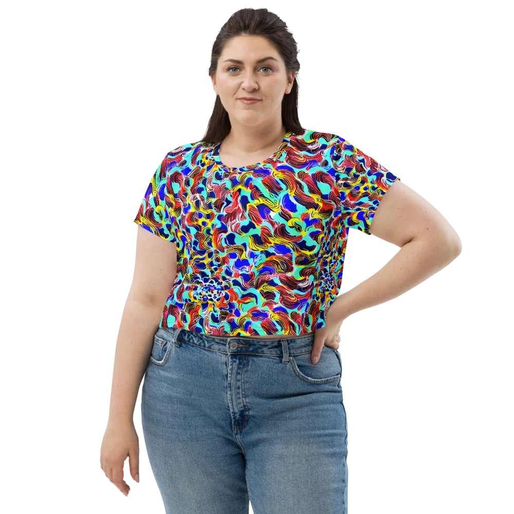 Chromatic Roar on Crop Tee — Front