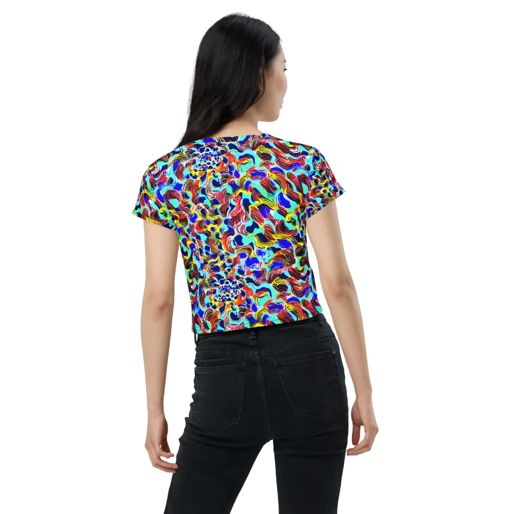 Chromatic Roar on Crop Tee — Back