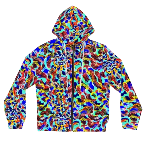 Chromatic Roar on a Women's Full-Zip Hoodie