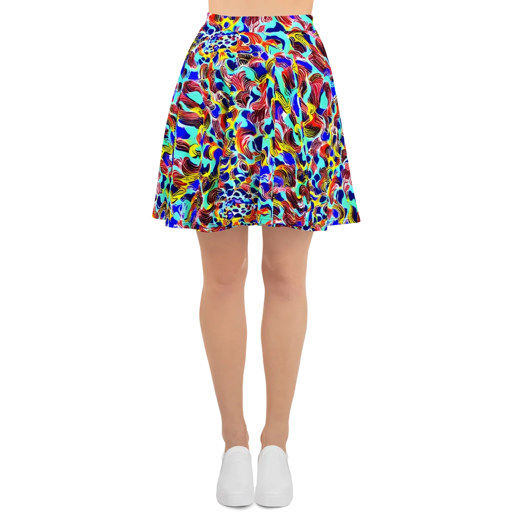 Chromatic Roar on Skater Skirt — Front