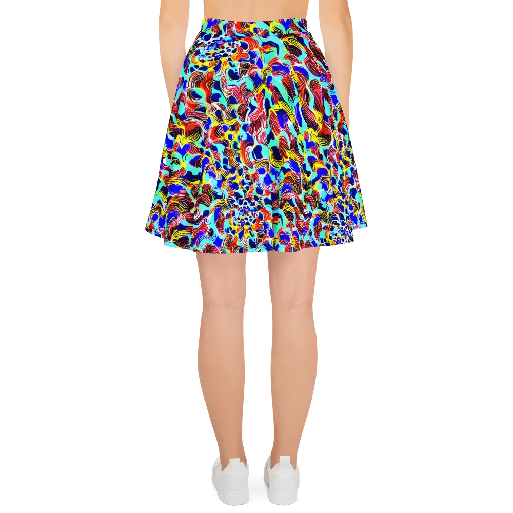 Chromatic Roar on Skater Skirt — Back