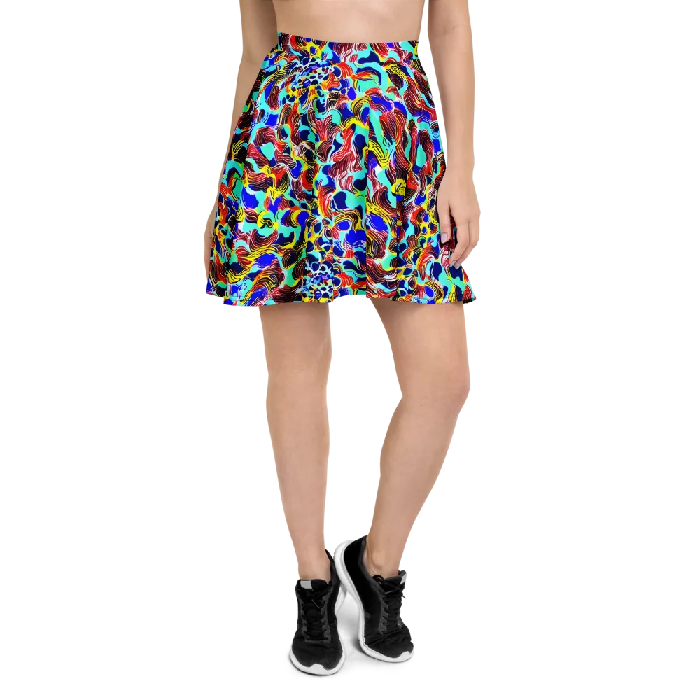 Chromatic Roar on Skater Skirt — Front