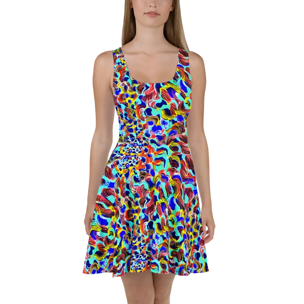 Chromatic Roar on Skater Dress — Front