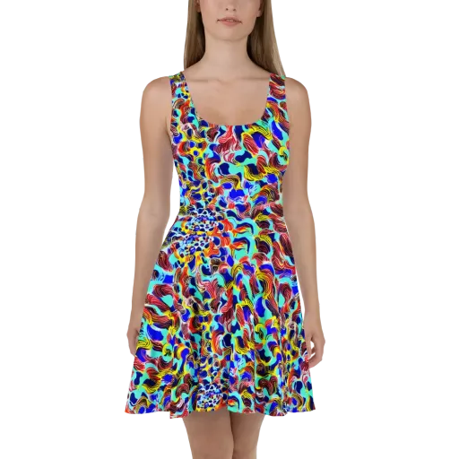 Chromatic Roar on a Skater Dress