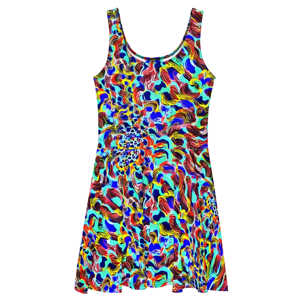 Chromatic Roar on Skater Dress — Front