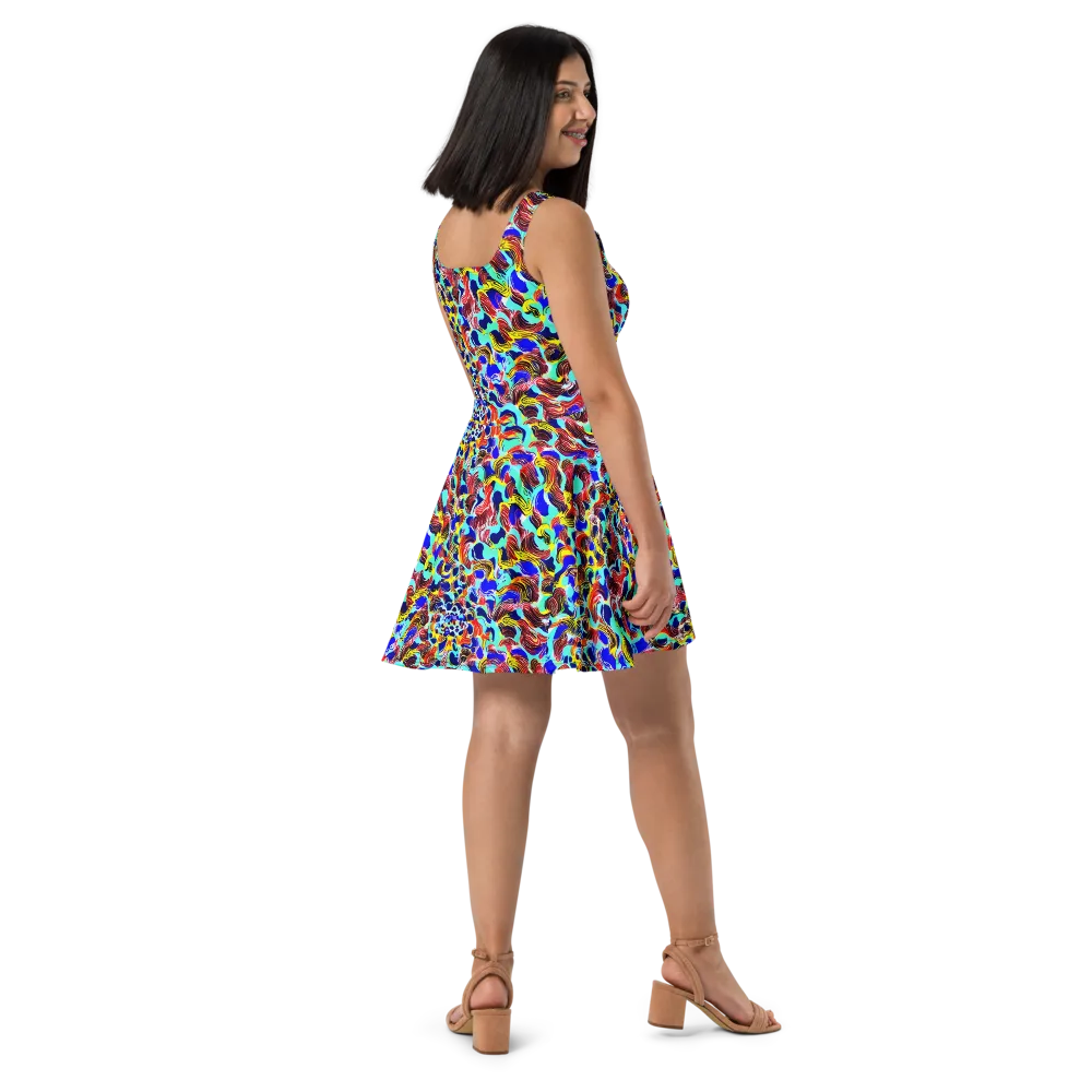 Chromatic Roar on Skater Dress — Right