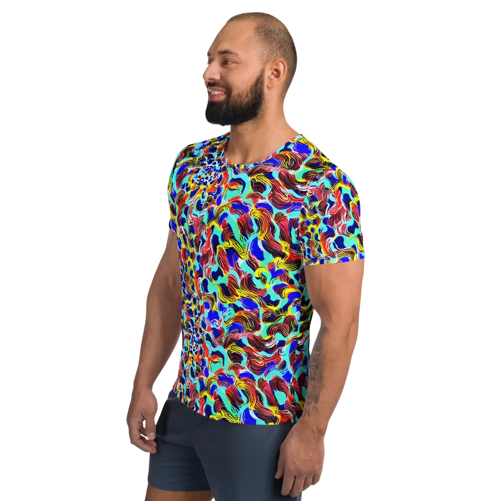 Chromatic Roar on Men's Athletic T-Shirt — Left