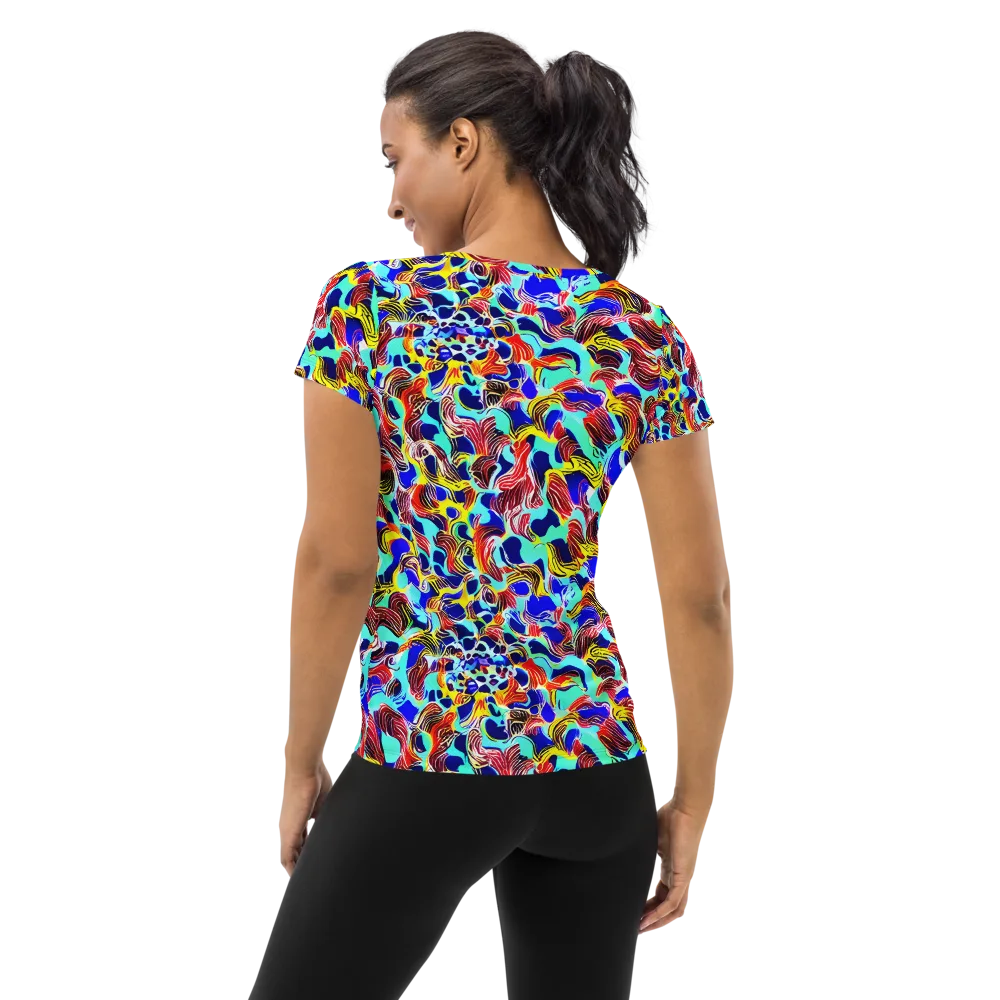 Chromatic Roar on Women's Athletic T-Shirt — Back