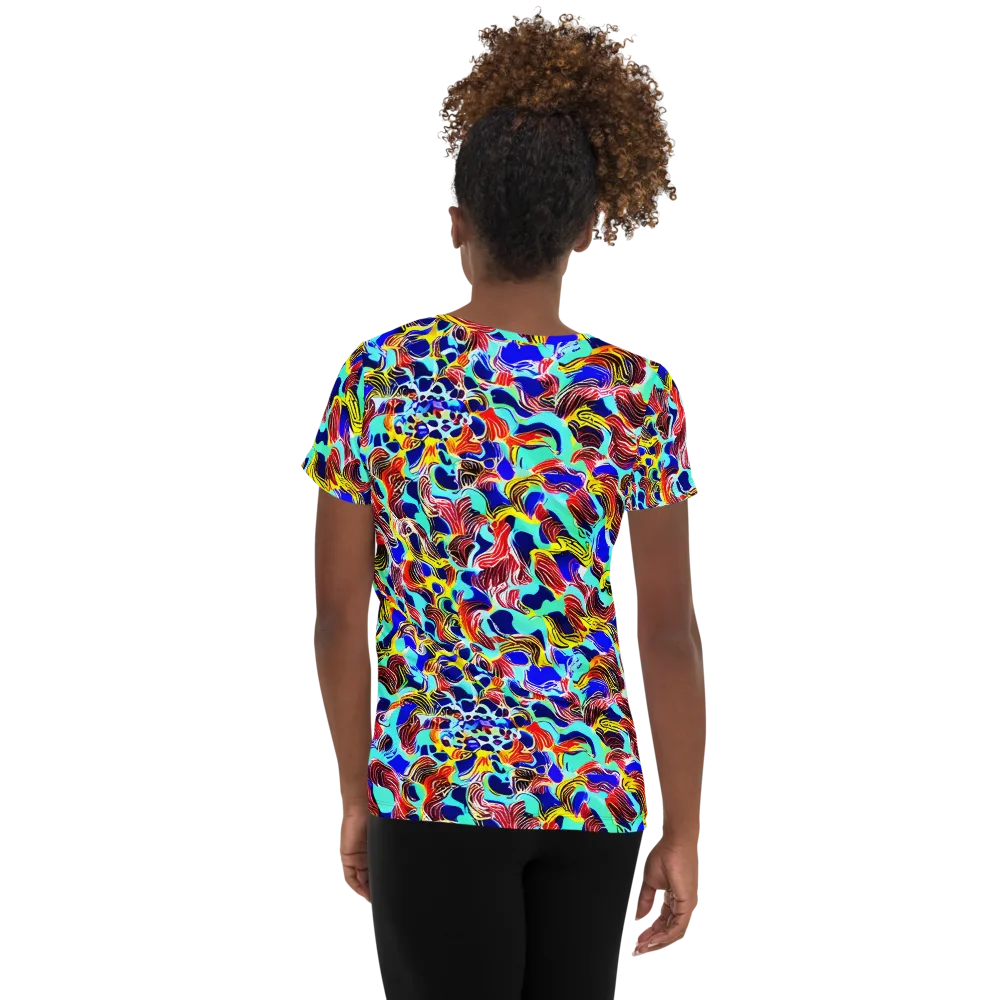 Chromatic Roar on Women's Athletic T-Shirt — Back