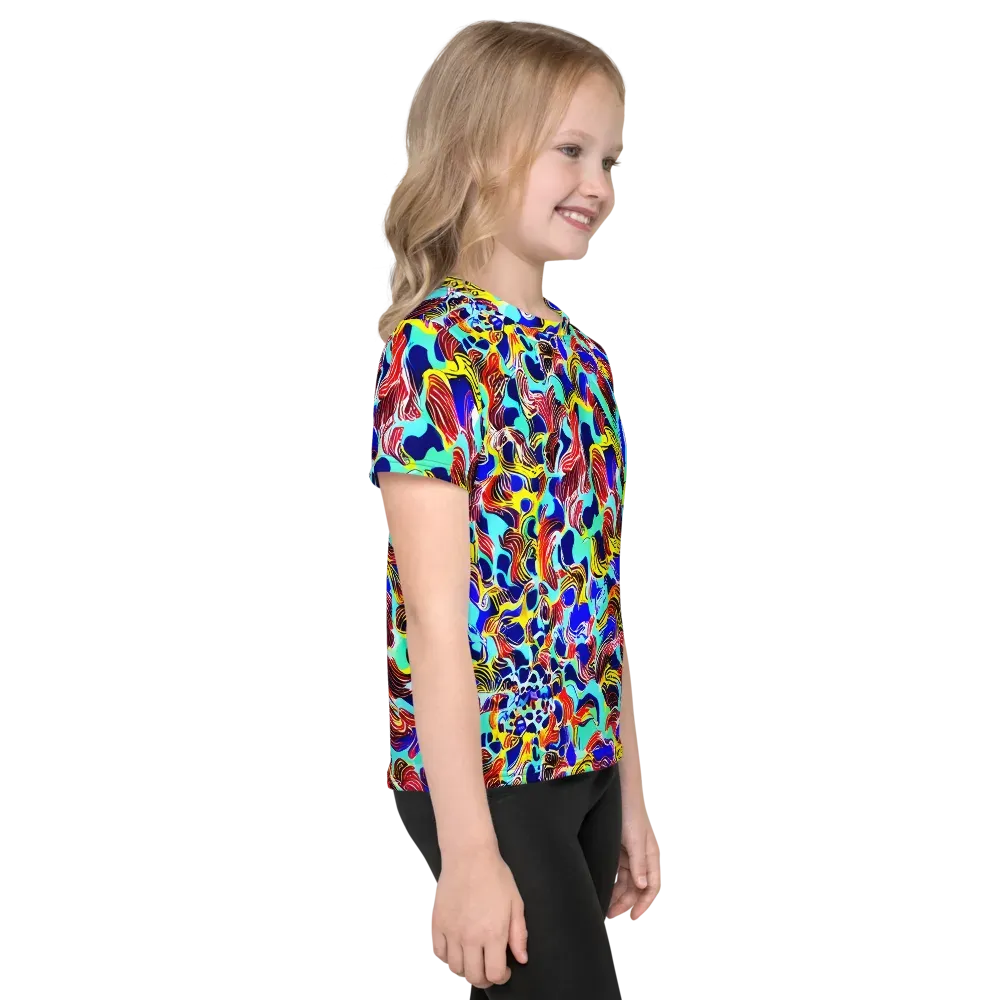 Chromatic Roar on Kids Crew Neck T-Shirt — Right