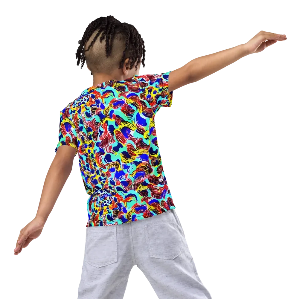 Chromatic Roar on Kids Crew Neck T-Shirt — Back